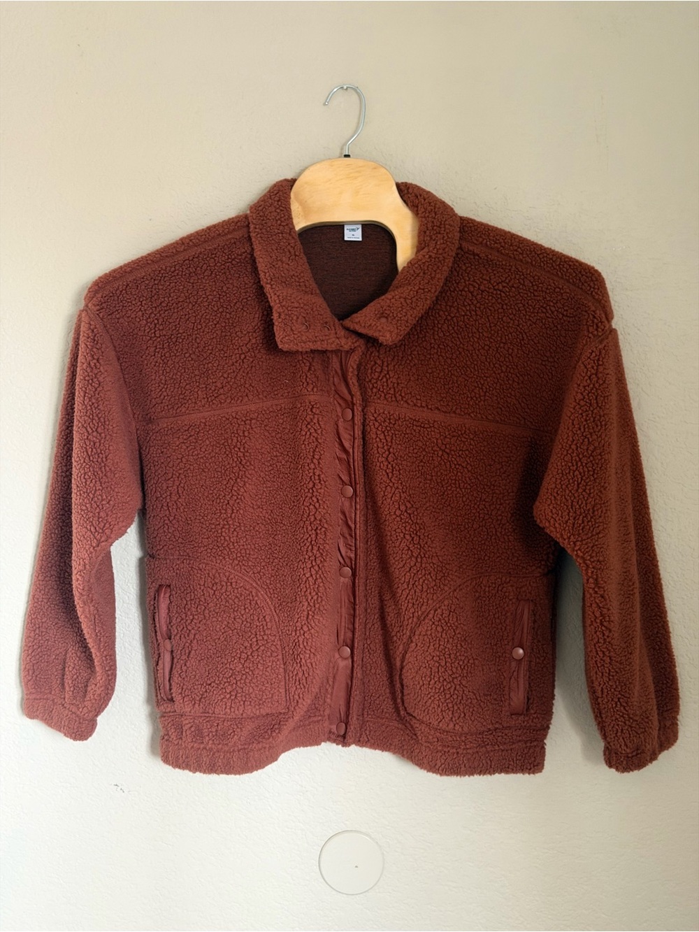 Old Navy Kids Sherpa Button-Front Jacket - Rust